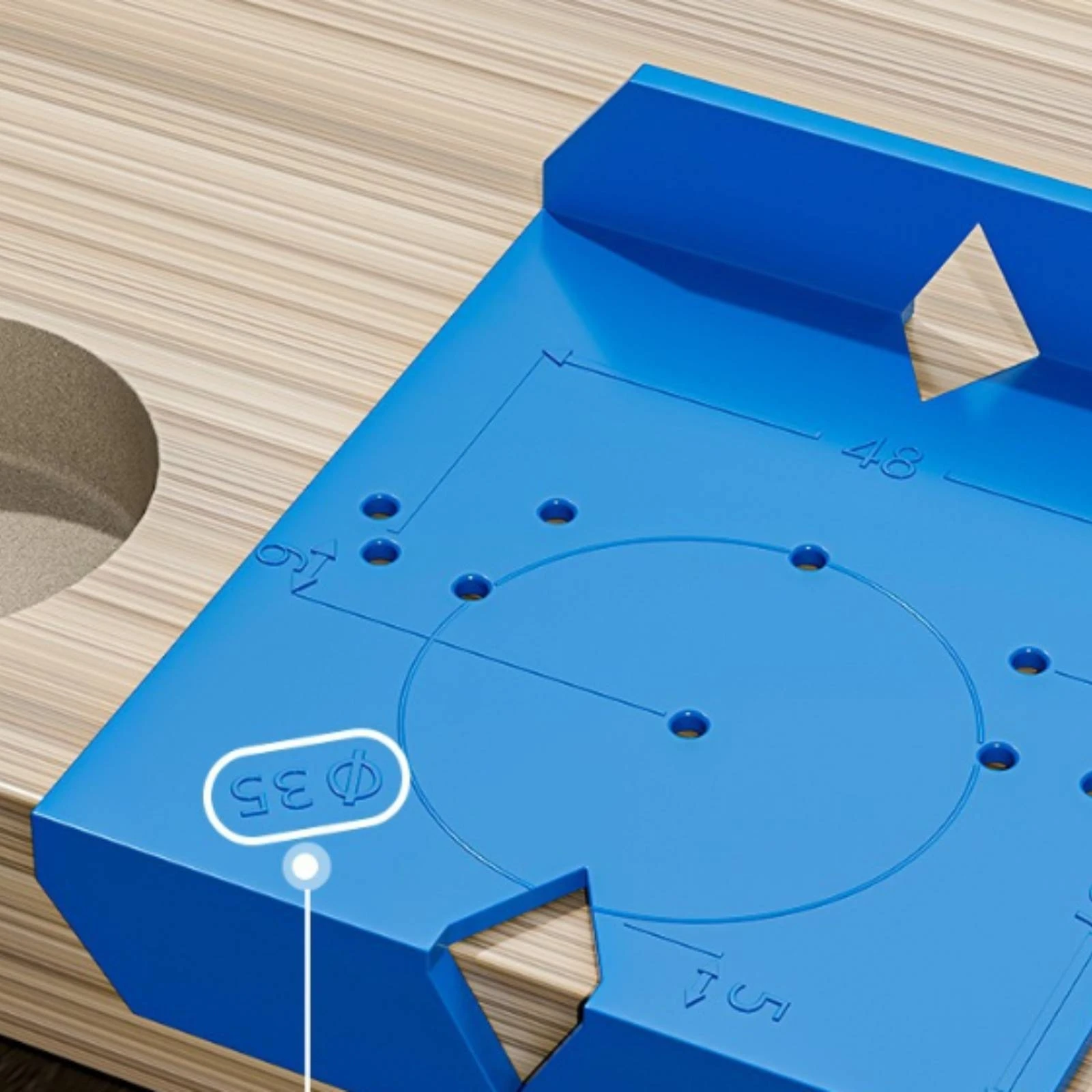 Hinge Hole Drilling Guide Precision Hinge Template Positioning Aid Compact Drilling Guide Portable for DIYers, Furniture Repair