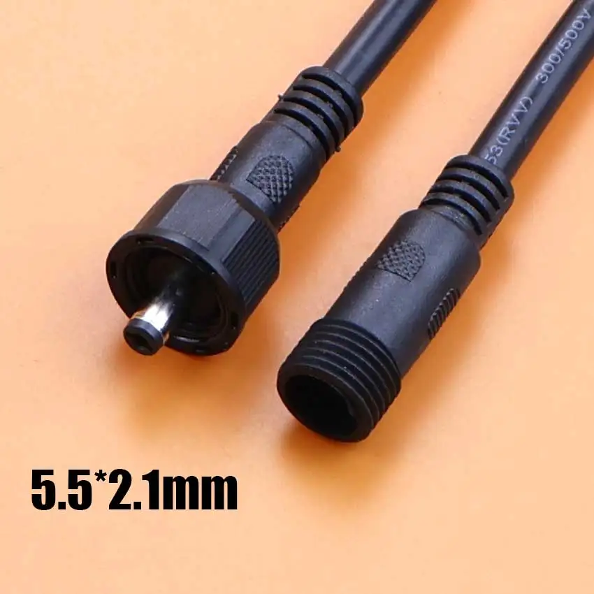 Waterproof DC 5.5*2.1mm Connector Male Female Plug Terminal Wire 12V DC Monitoring Car Power Cord 1M 2M 3M Extension Cable IP67