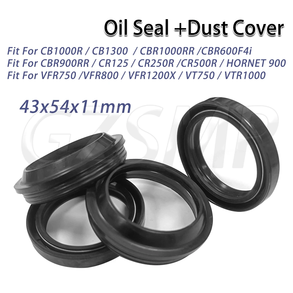 

Front Fork Oil Seal & Dust Cover 43x54x11 Fit for Honda CBR1000RR CB1300S CBR1100XX CBR600F4i VTR1000 XL1000V