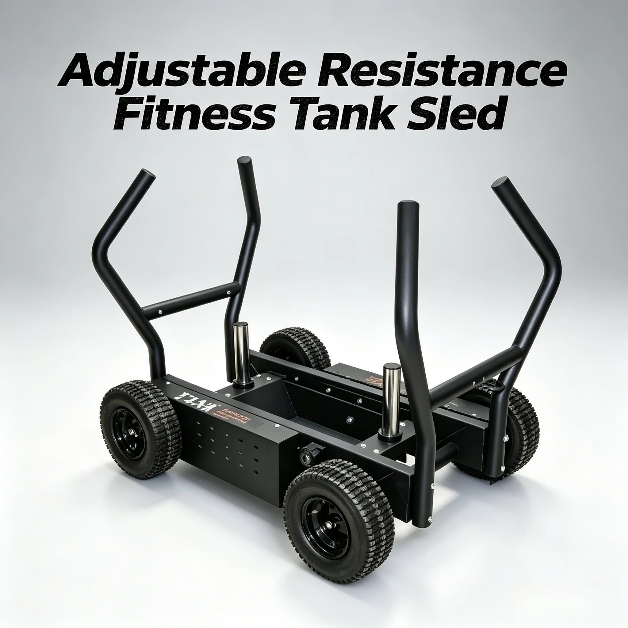 Custom Logo Weight Sled with Wheels Steel Weighted Training Sled Fitness Equipment Weight Plate Loading System for Indoor Gym