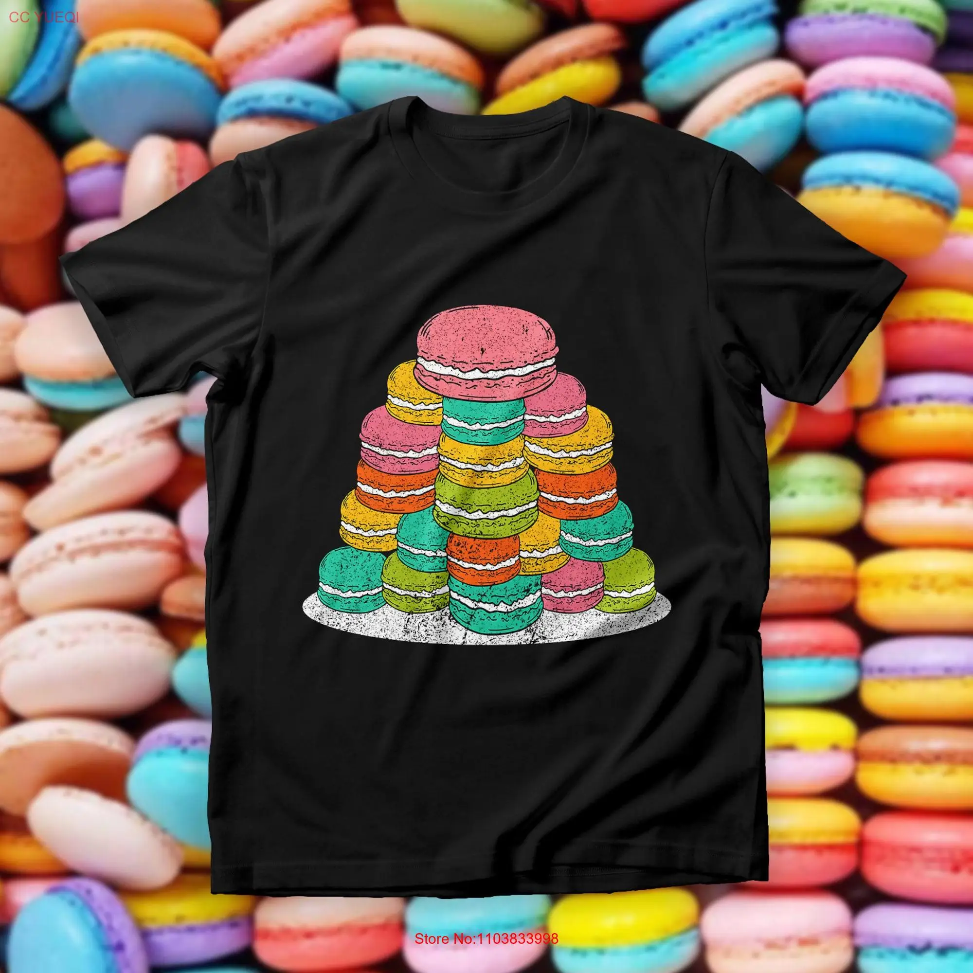 Macaron T Shirt Pastel Dessert Sweet Treat Top Bakery Lover SweaT Cute Foodie  long or short sleeves