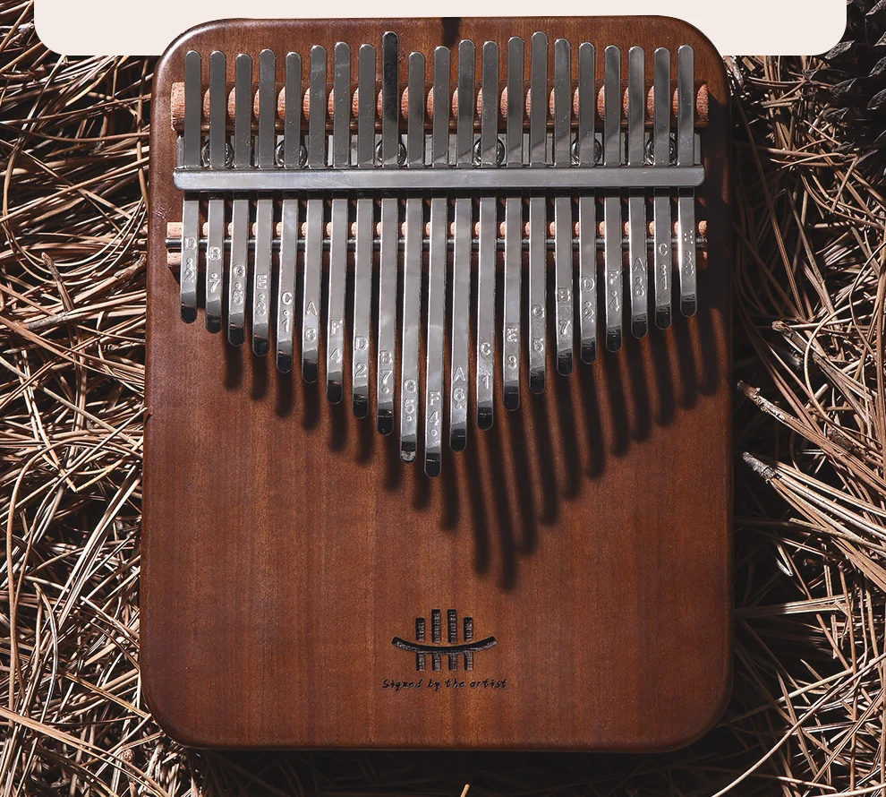 Hluru Professional Kalimba 21 Keys Black Walnut Thumb Piano Key C Cherry Wood Flat Board Kalimba Musical Instrument Mbira