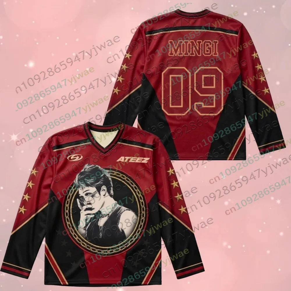 2027 New Men's Women's Ateez Retro Concert All To Zero Hockey Jersey Gift For Fans Long Sleeve T-shirt Tops