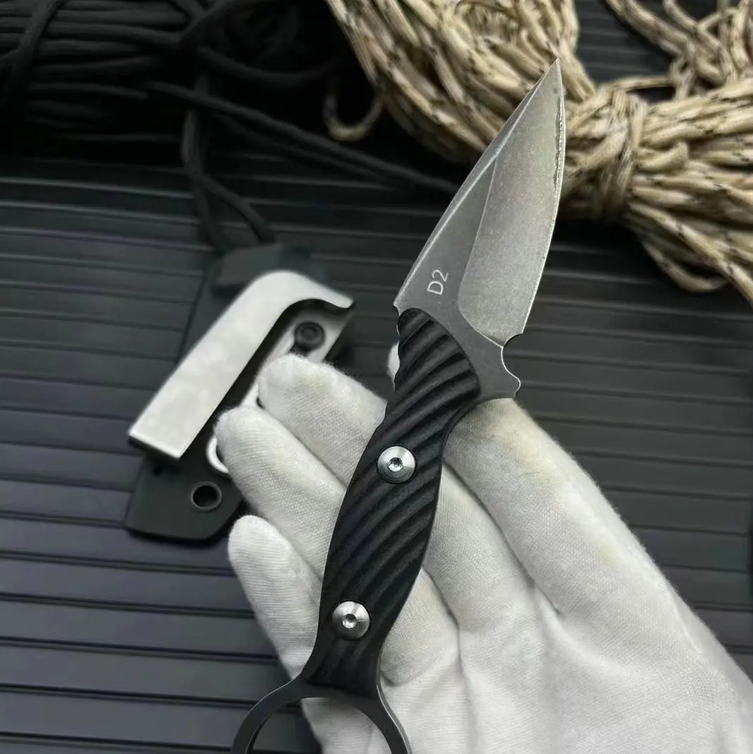 Trskt D2 Tactical Knife,Outdoor Rescue Tool Survival Neck Knives ,Camping Hunting Knife Edc Tool G10 With Kydex,Dropshipping