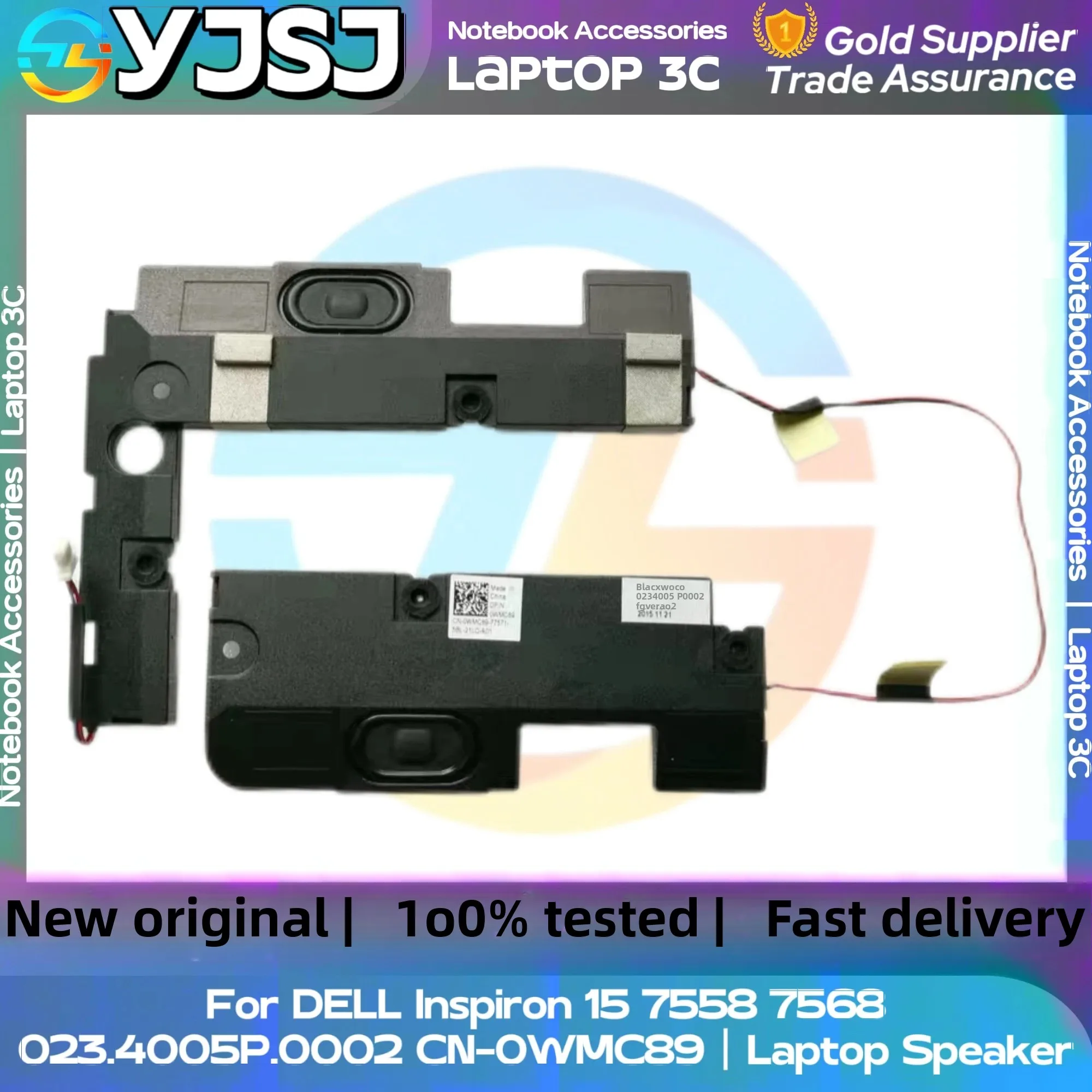 

New Original Laptop Notebook Audio Speaker For DELL Inspiron 15 7558 7568 built-in left and right speaker 023.4005P.0002 0WMC89