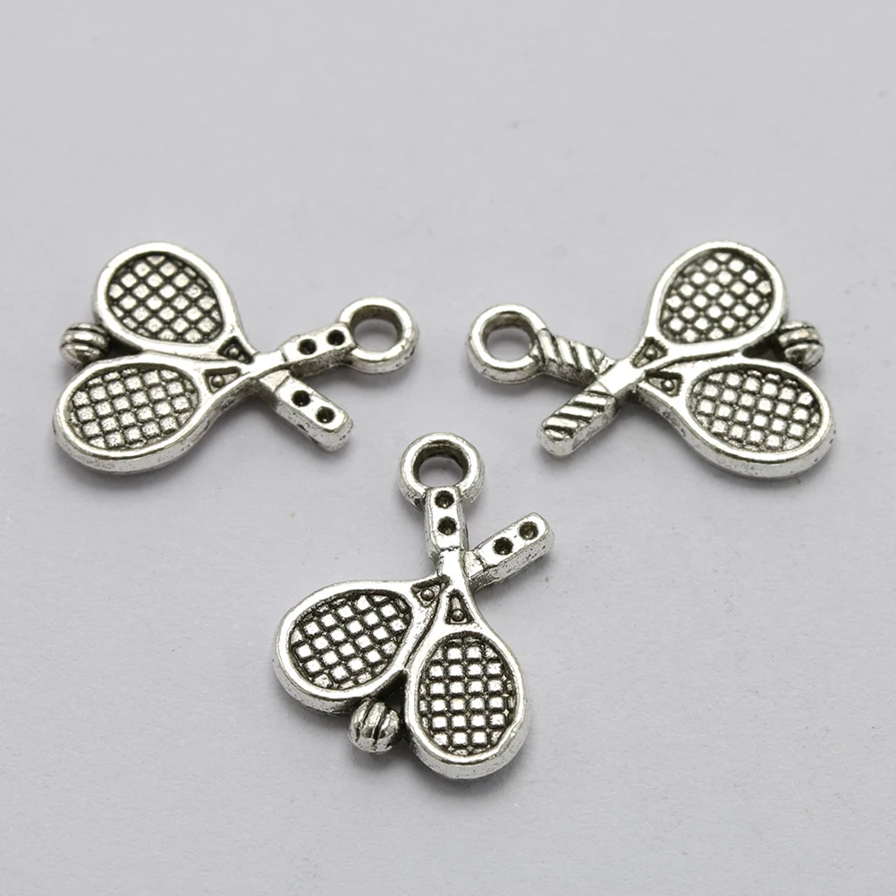 

20pcs Badminton Vintage Alloy Charm for Badminton Racket Pendant Necklace Charm Pendant Bracelet DIY Jewelry Crafts Gifts