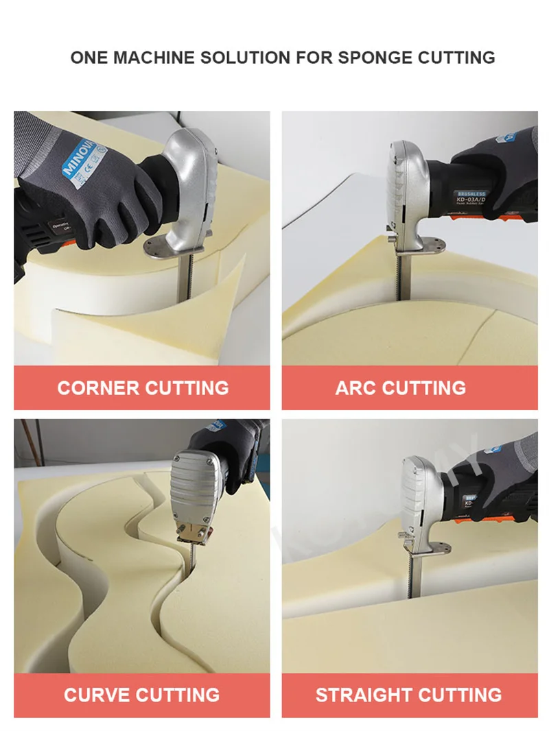 KD-03A Electric Handheld Sponge Saw 220V 30CM Sponge Cutting Machine Latex Pad Foam Cutter Lithium battery 18V 20Ah
