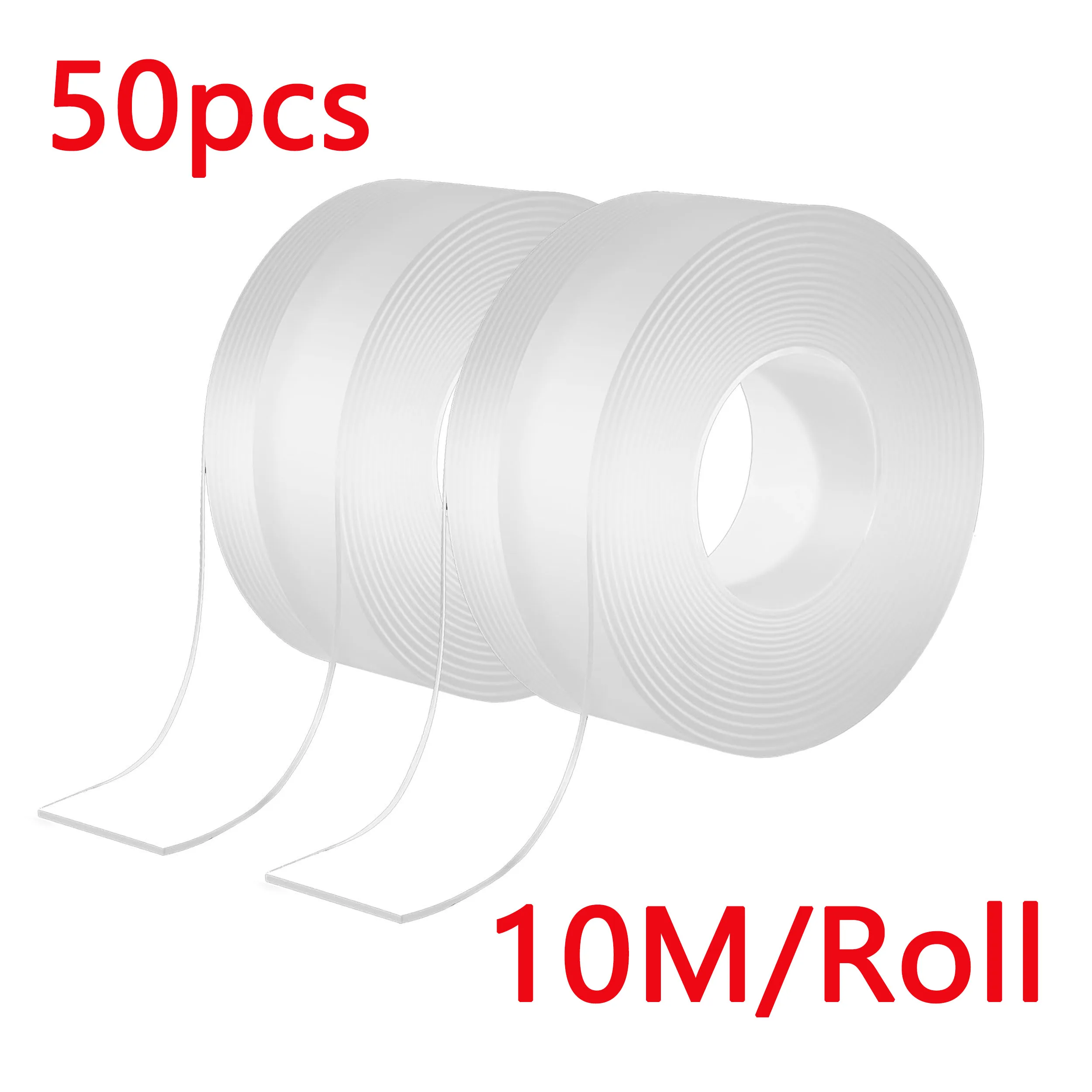 50 Rolls 10M Wholesale Double Sided Tape Adhesive Tape Heavy Duty Carpet Tape Mounting Tape Nano Tape Waterproof Command Strip