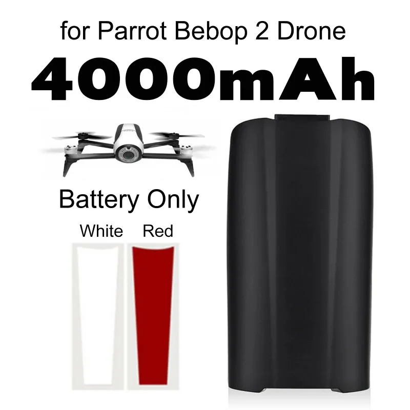 New Upgrade 11.1V 4000mAh Rechargeable Li‑polymer Battery Pack For Bebop 2 For Parrot Drone Replacement High-Capacity