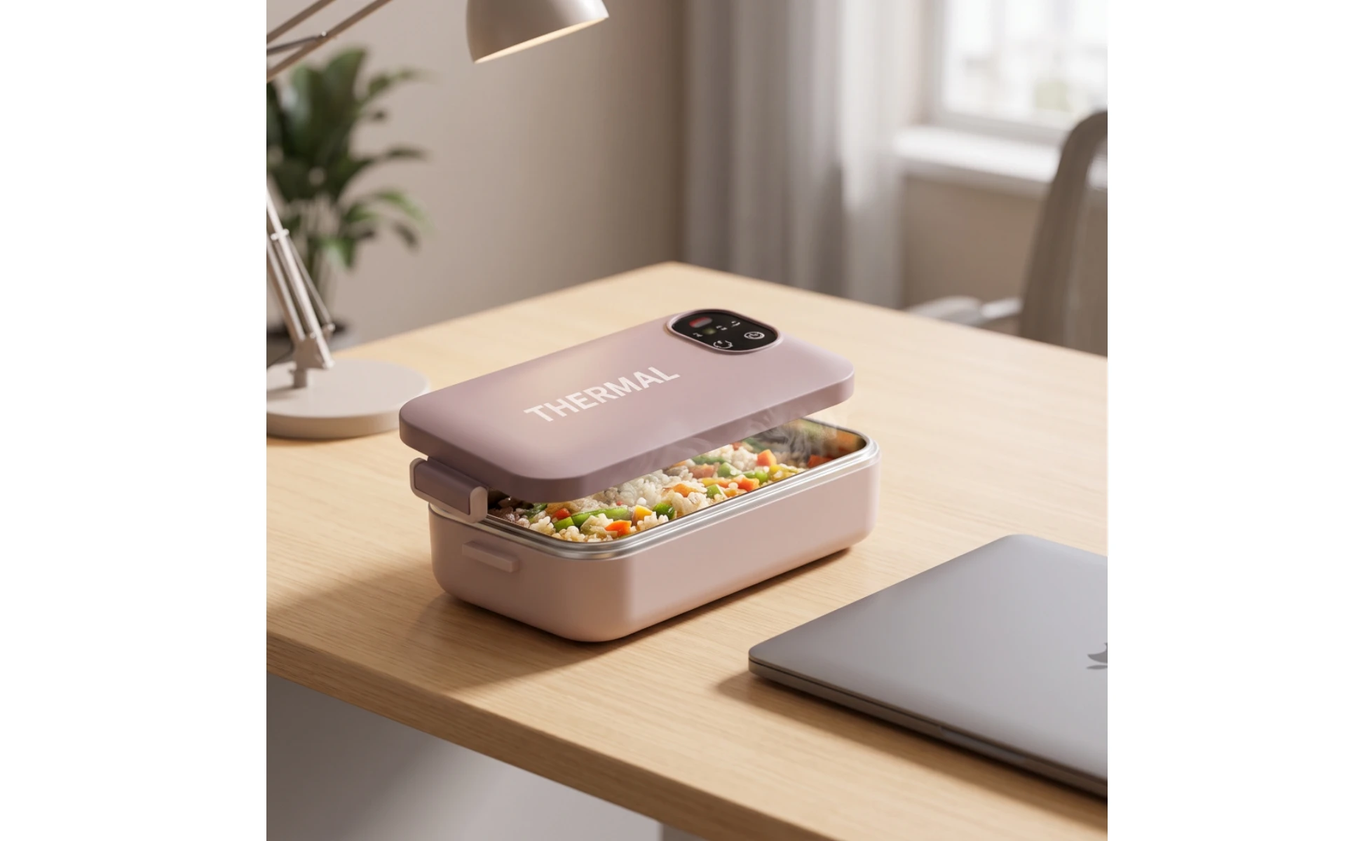 Electric Lunch Box with Stainless Steel Container Portable Electric Lunch Box Food Warmer Compact Easy to Clean