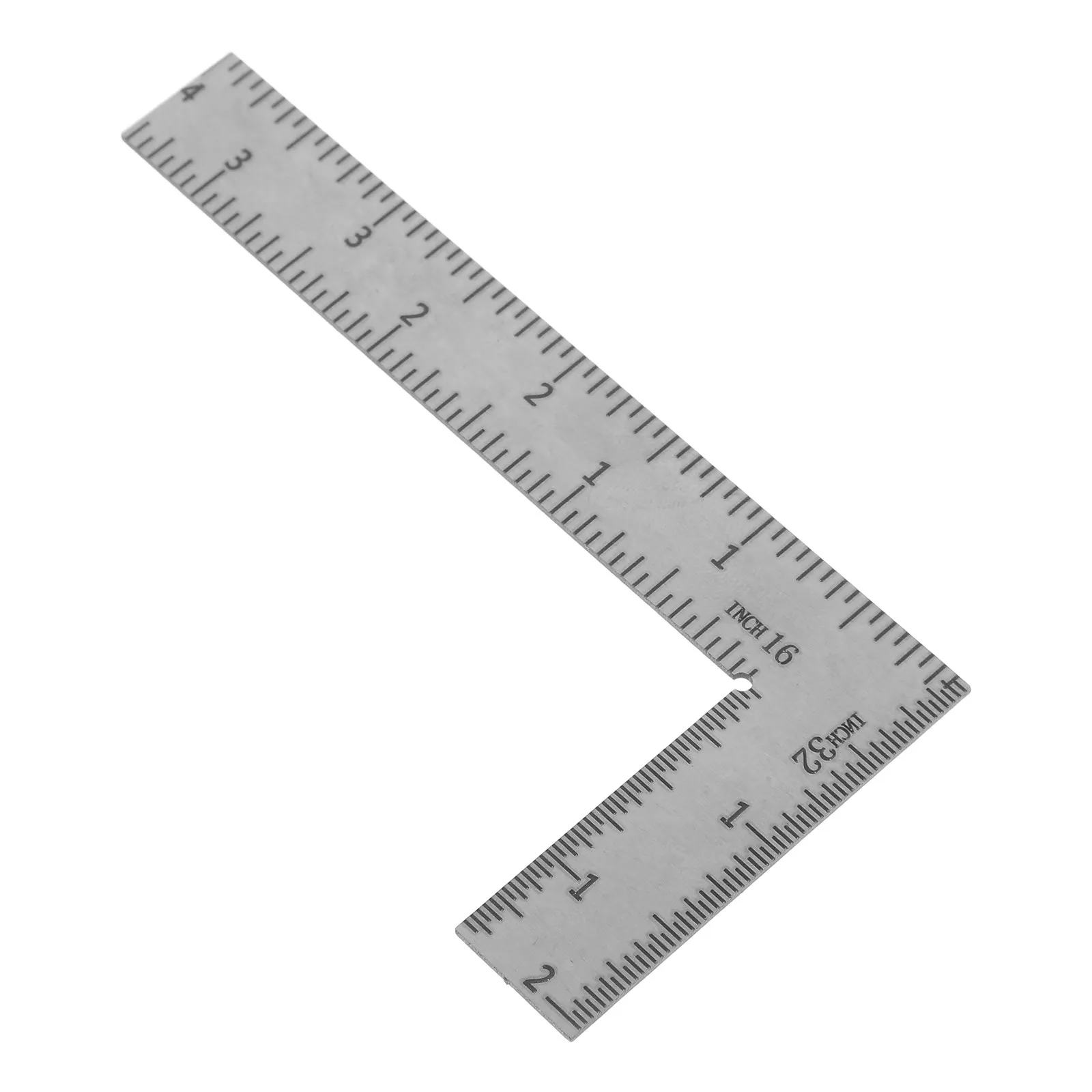 Stainless Steel -Shaped Square Ruler 4x2 Inch Double Scale Multifunction Multifunctional Right Angle Ruler for Carpentry