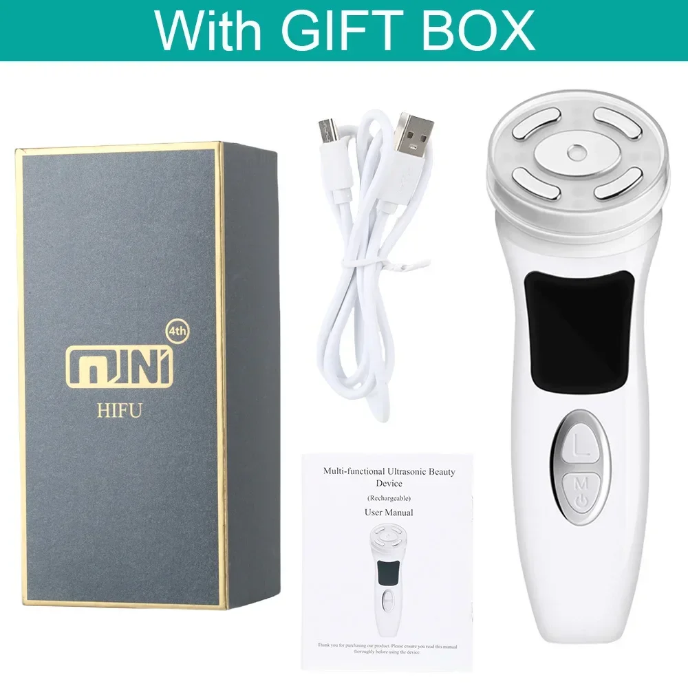 Mini 4.0 Ultrasound Facial Machine Radiofrecuencia Ems Microcurrent Face Lift Massager Firm Skin Care Beauty Device Rechargeable