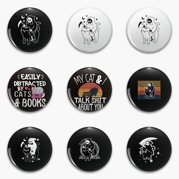 Death Rides Black Cat Grips The Powers That Album Gift Soft Button Pin Customizable Cute Lover Hat Gift Cartoon Badge Lapel Pin