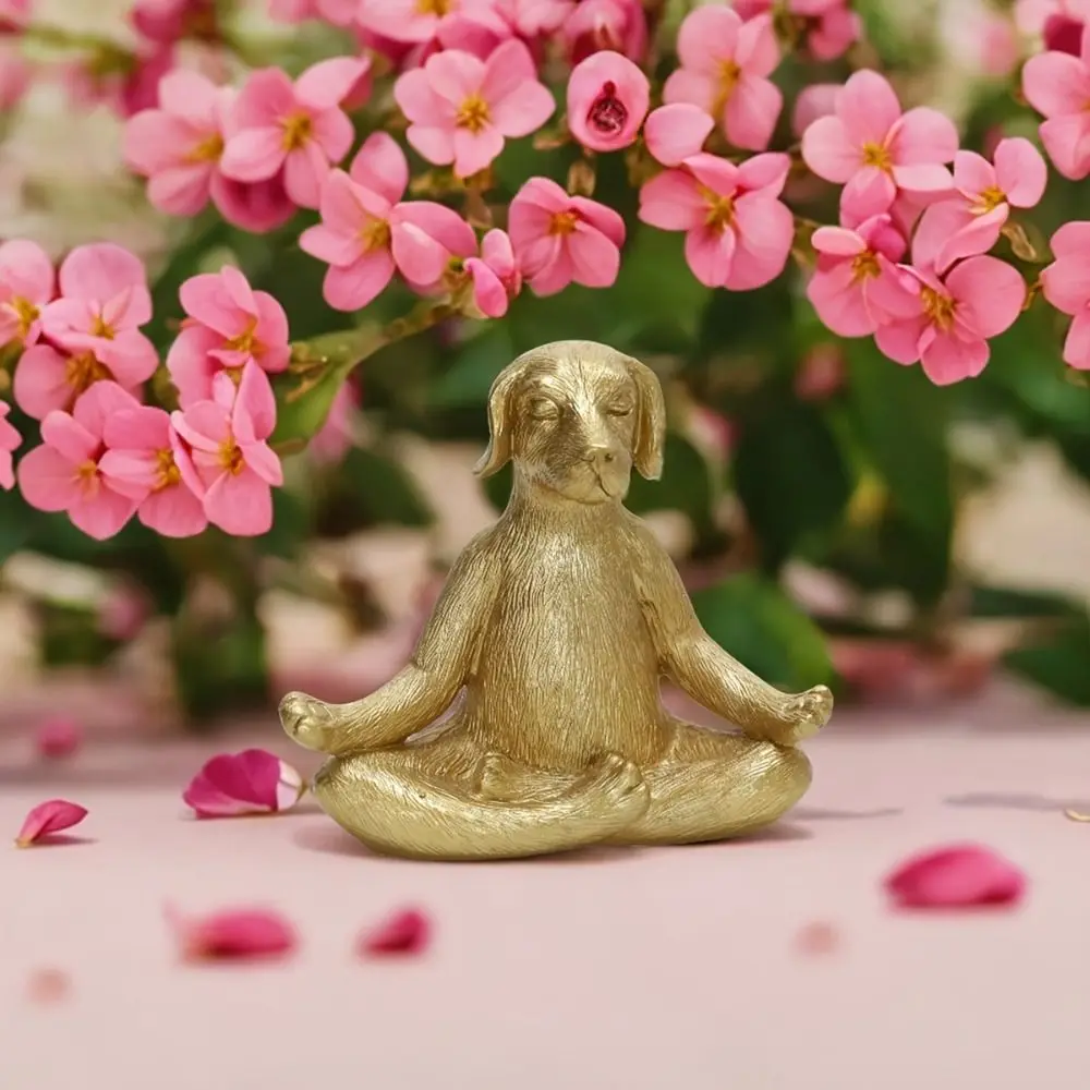 

Crafts Resin Dog Yoga Statue Unique Modern Dog Figurine Handicraft Retro Animal Miniatures Sculpture Garden