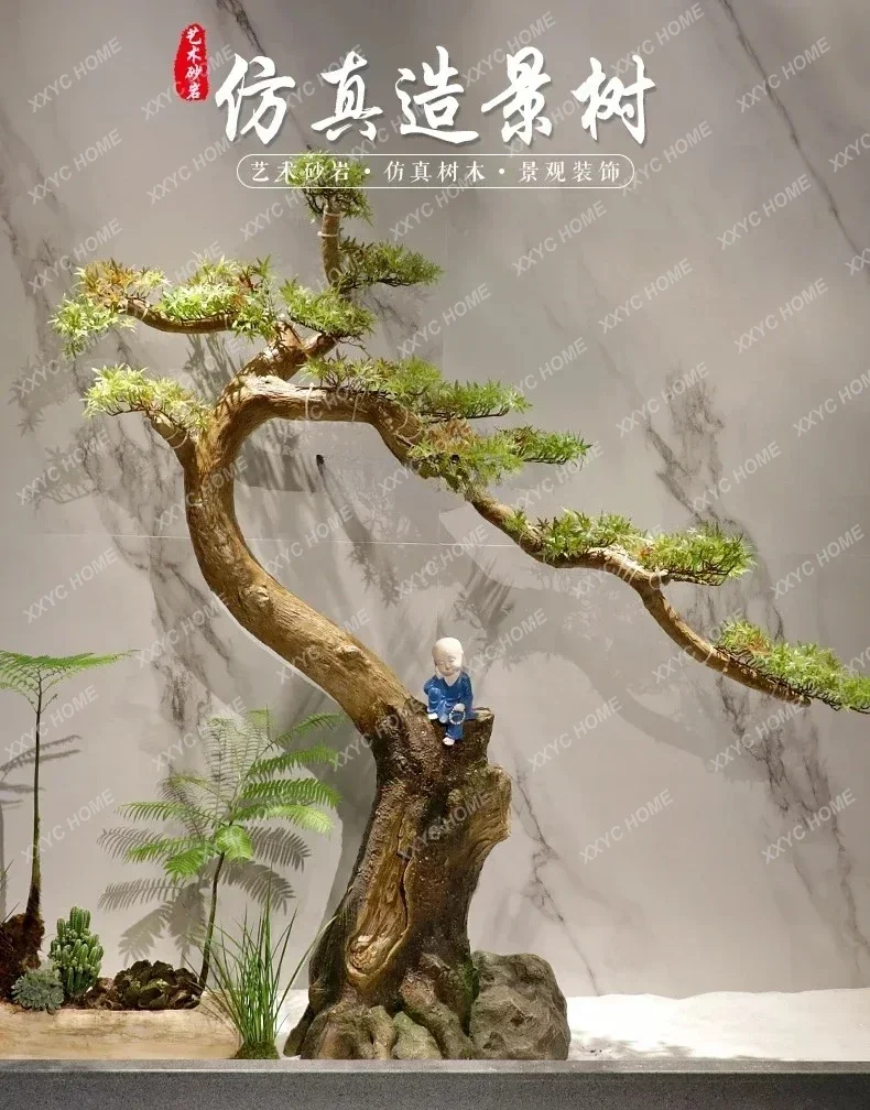 New style Large-scale simulated welcome pine ornament pine tree outdoor courtyard indoor decoration landscape landscaping