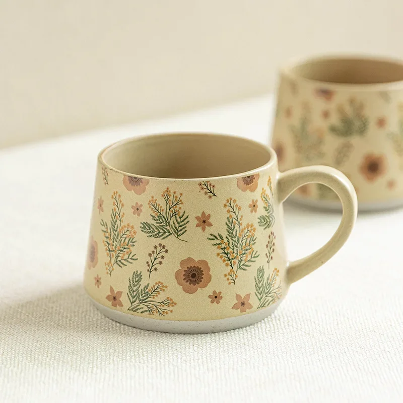 French ceramic cup high value handmade cup exquisite coffee cup large capacity