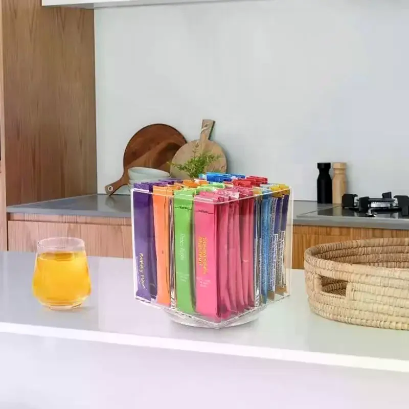 

Beverage Roll Organiser, 360° Rotating Drink Pack Storage Box, Storage Rack, Multi-purpose Organiser For Office/Kitchen/Fridge