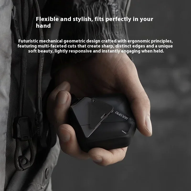 AULUMU A29 Geometric Earphone Case For AirPods 4 Zinc Alloy TPU Earphone Protective Case Support Wireless Charging Gifts