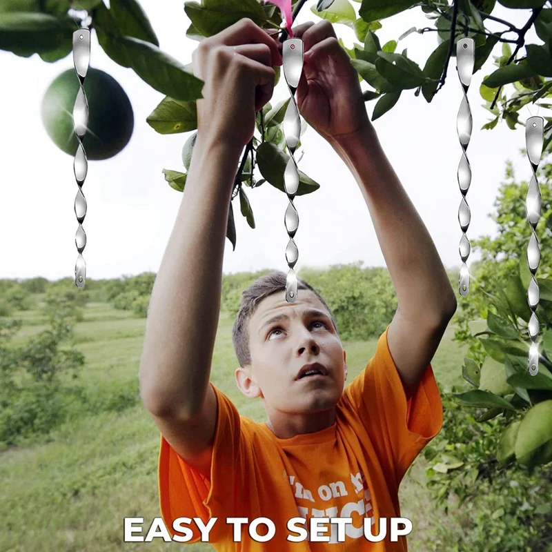집 창문 정원 마당용 조류 퇴치 반사 공포 막대 장식 스피너 억제 제어 장치, 30 팩