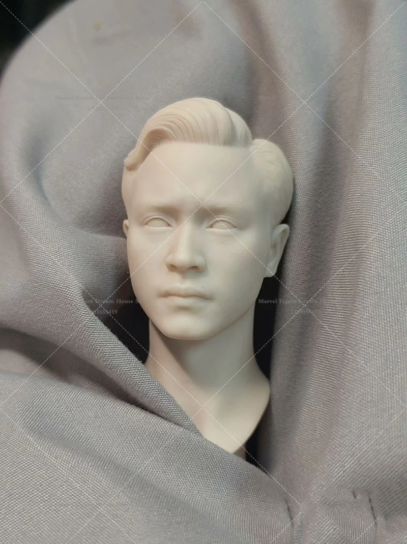 1/6 Scale White DIY Not Colored Male Head Sculpt Asian Actor Characters Collections For 12-inch Dolls Action Figure Soldier