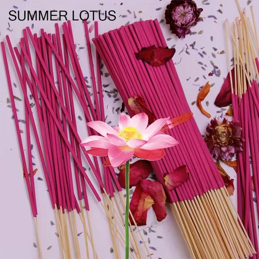 30/100/150/300 unidades de varillas de incienso con fragancia de rosa y loto de verano – aroma floral fresco, combustión duradera, adecuado para jardines al aire libre, balcones y espacios interiores, ayuda en la meditación, el yoga, la relajación y la purificación del aire, experiencia de fragancia fresca, ideal como regalo