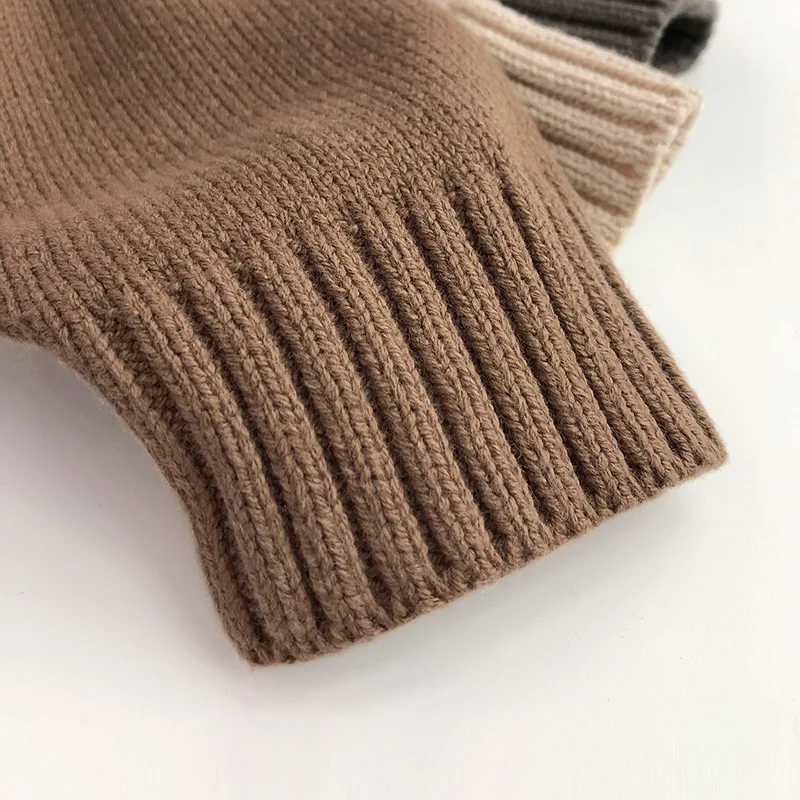 Vordertasche Feinstrick Kinder Jungen Mädchen Pullover Hoodie Strickpullover Lose Stil Mädchen Kapuze Kleinkind Strickwaren Mantel – Detail 7