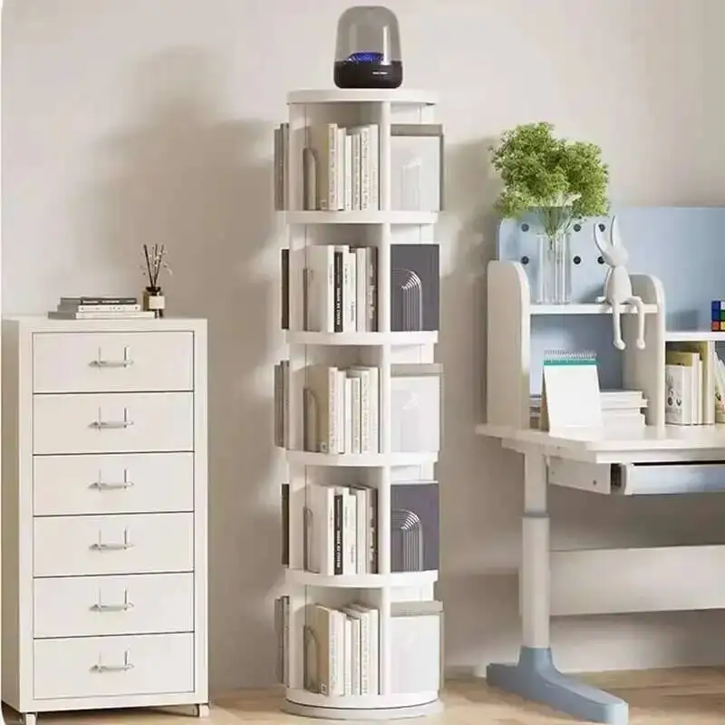 Cylinder Rotating Rotating Room Bookcase Mini Luxury Bookcase Oriental Organizadores Multifuncionales Modern Home Decors