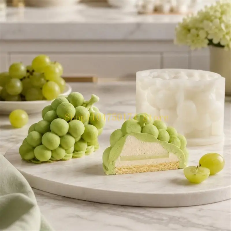 Grape Shaped Craft Form Repeat Use Casting with Textured Interior and Smooth Release Flexibility for Candle Projects, Home Users