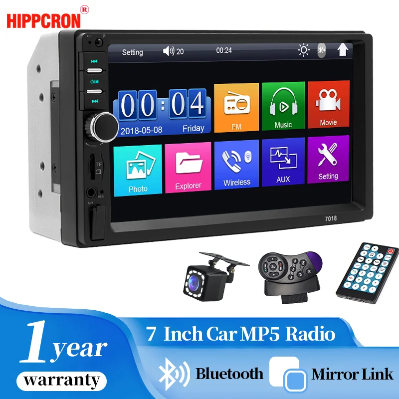 hippcron-カーラジオ-2din-マルチメディア-mp5-プレーヤー-bluetooth-hd-7-タッチスクリーンステレオ-12v-fm-iso-電源-aux-入力-usb-ミラーリンク