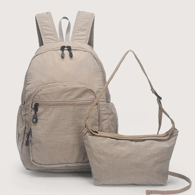 Light weight Female Backpacks Travel women shoulder bags for girls Waterproof quick-dry fitness Daypack 2 piece Foldable storage