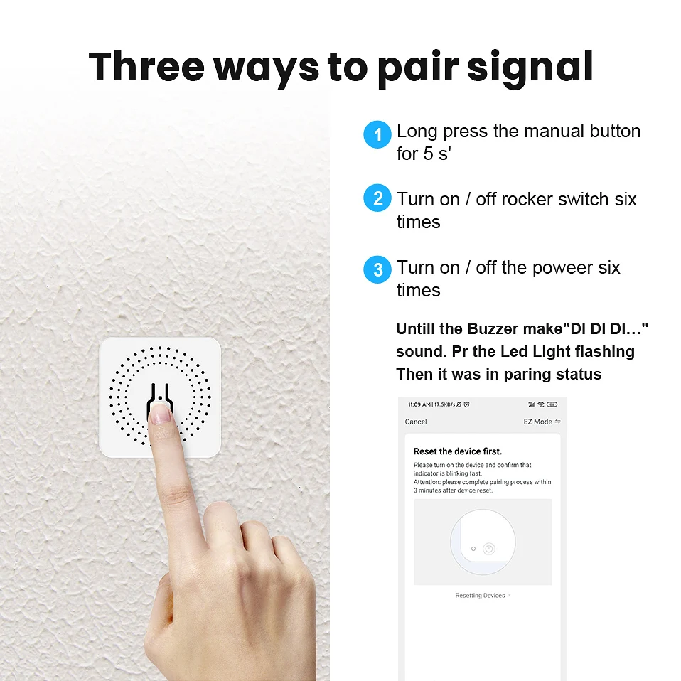 MIUCDA Tuya 16A ZigBee WiFi Mini Wifi DIY Light Switches Module 2-way Control Work With Tuya Smart Life Alexa Alice Google Home