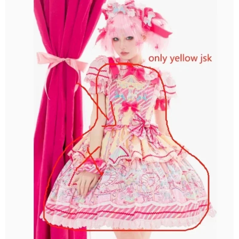 Sweet and Cute Girls Lolita Sets 2024 Summer -sleeved Student Shirt Jsk Short Strap Dress Kawaii Women's Outfits5;c,8'z,6.k; - view 6