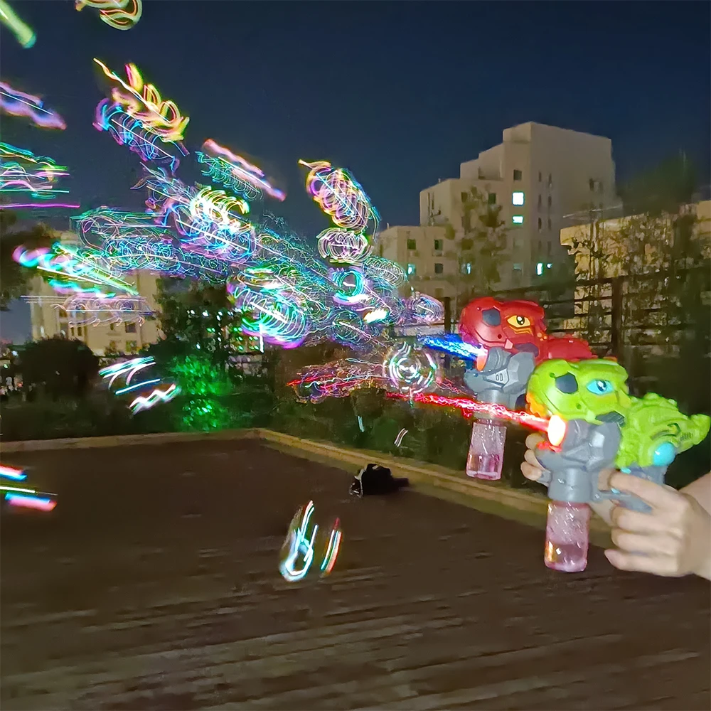 Seifenblasenmaschine, vollautomatisches Seifenblasenlicht. Seifenblasenmaschine für den Außenbereich ohne Batterie ohne Seifenblasenwasser-Dinosaurier-Spielzeug