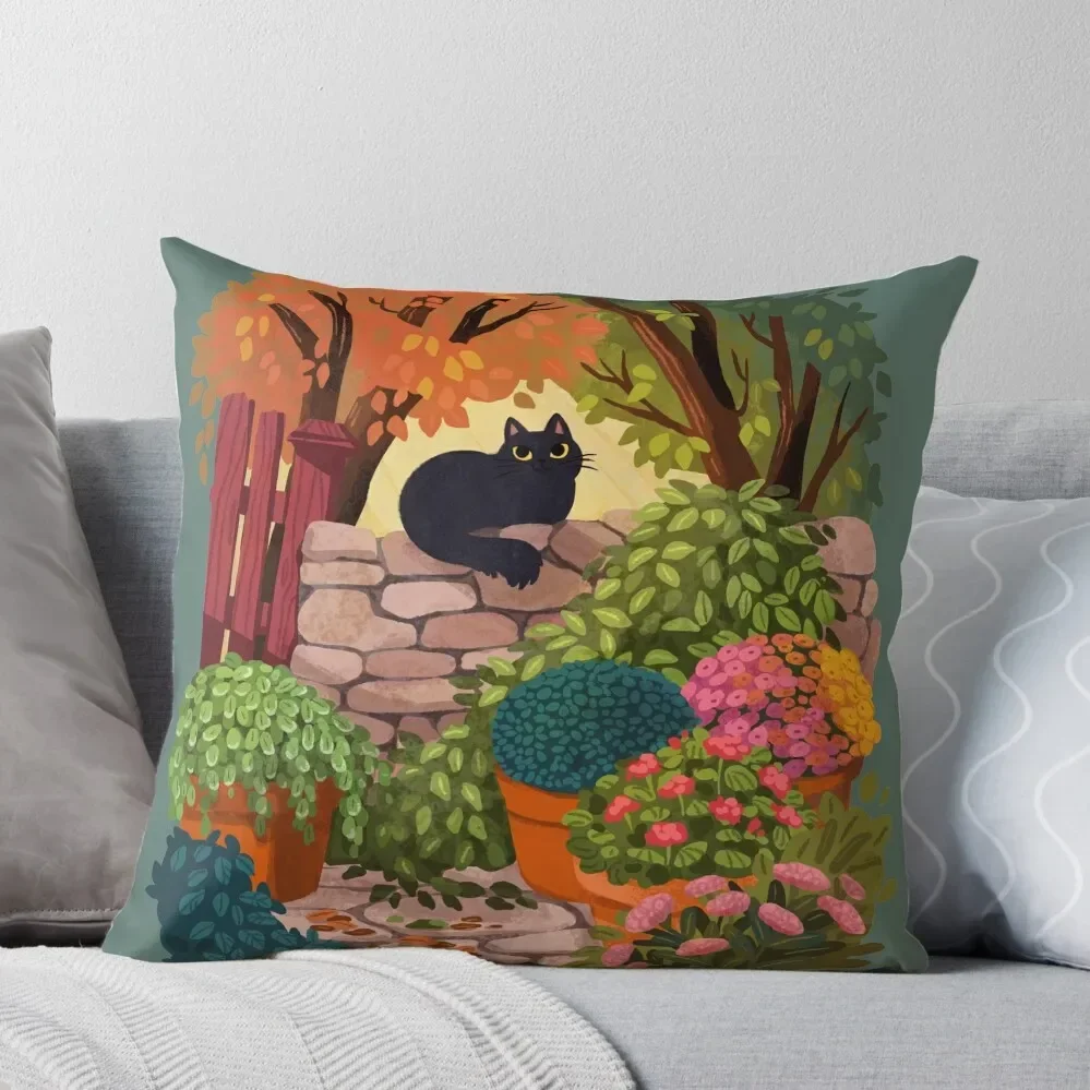 

Cat in the Garden Throw Pillow Sofa Cover Pillowcases Bed Cushions Pillow