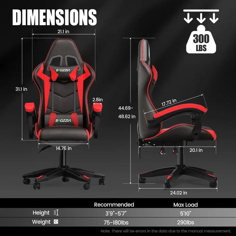 Gaming Chair, Computer Game Chair with Lumbar Support, Comortable Video Game Chairs or Adults Kids, Racing Style Gamer Chair wit view 2