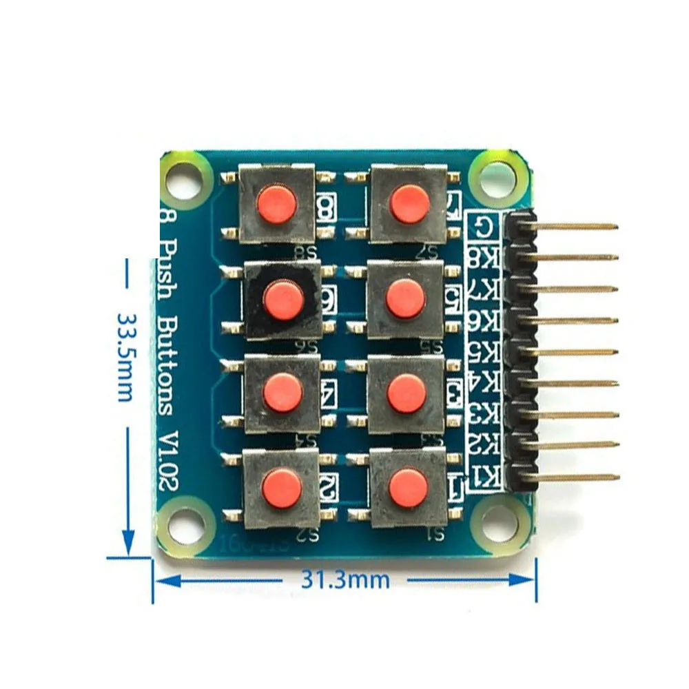 1~100Pcs 8 Keys 2x4 Matrix Micro Switch Keyboard Module Independent Buttons MCU External Expansion Keyboard For Single Chip MCU
