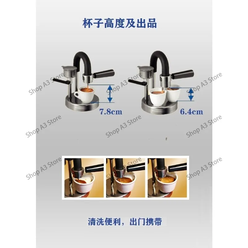 Stainless Steel Moka Pot Espresso Maker Stovetop Coffee Brewer for Home Office Rich Aroma