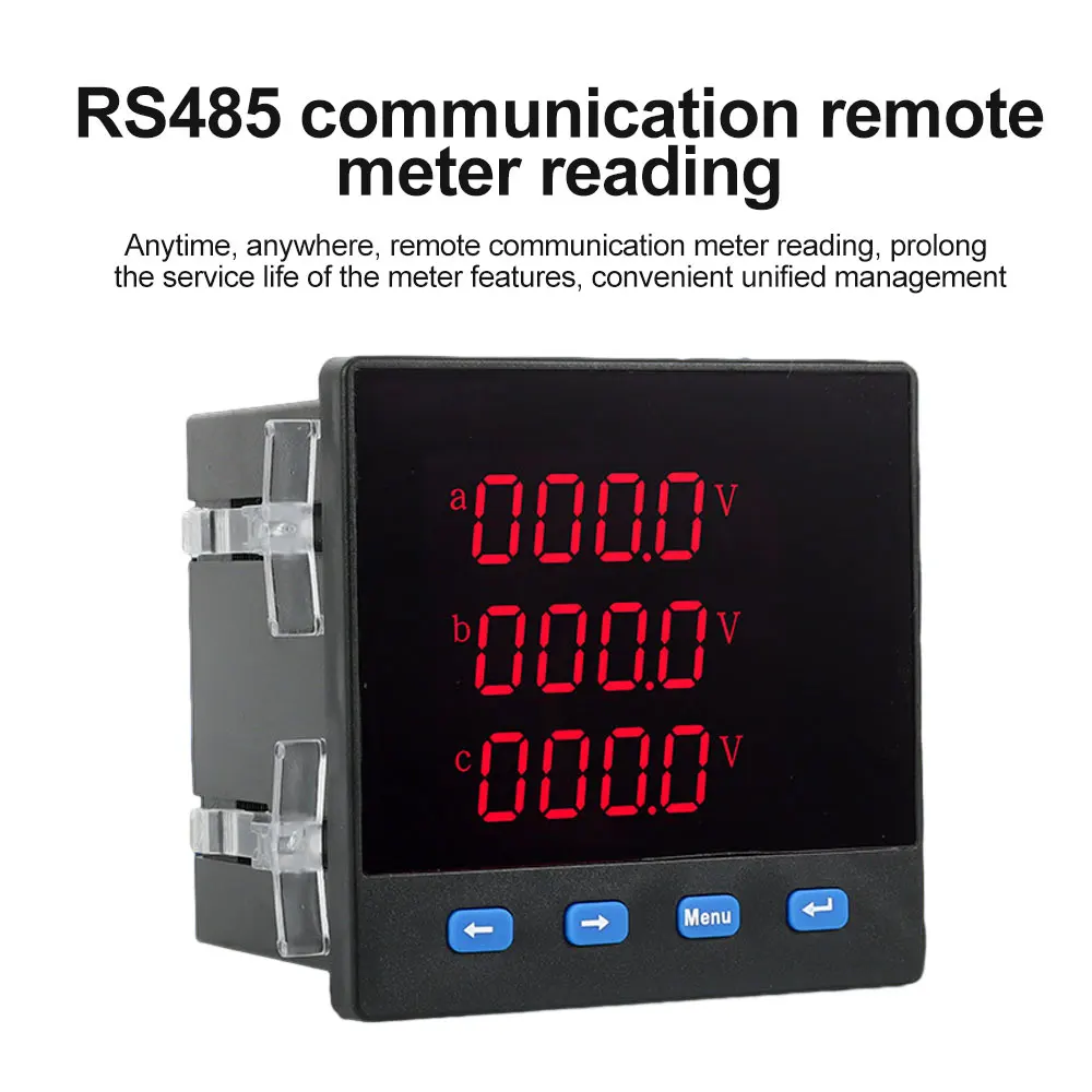 AC 220V LED 3 Phase Digital Voltmeter Ammeter MultiFunction Voltage Current Power Frequency Meter RS485 Communication