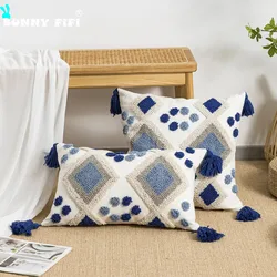 tassel 1pc double diamond shaped plush pillowcase with waist pillowcase 30x50cm 45x45cm Bohemian style suitable for home decor