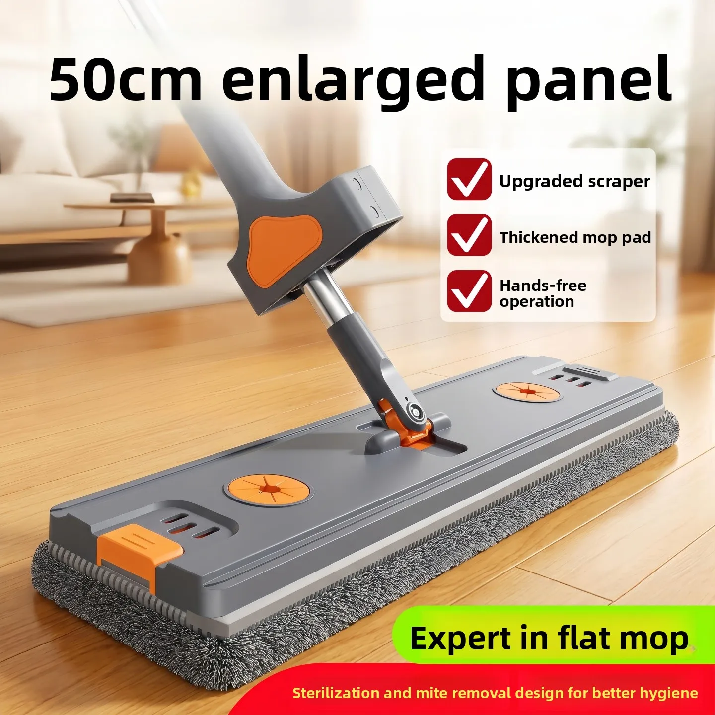 Integrated Flat Mop Wet And Dry Dual Use Household Cleaning Tool No Wash Water Extraction Dust Mop Cloth Stainless Steel Handle
