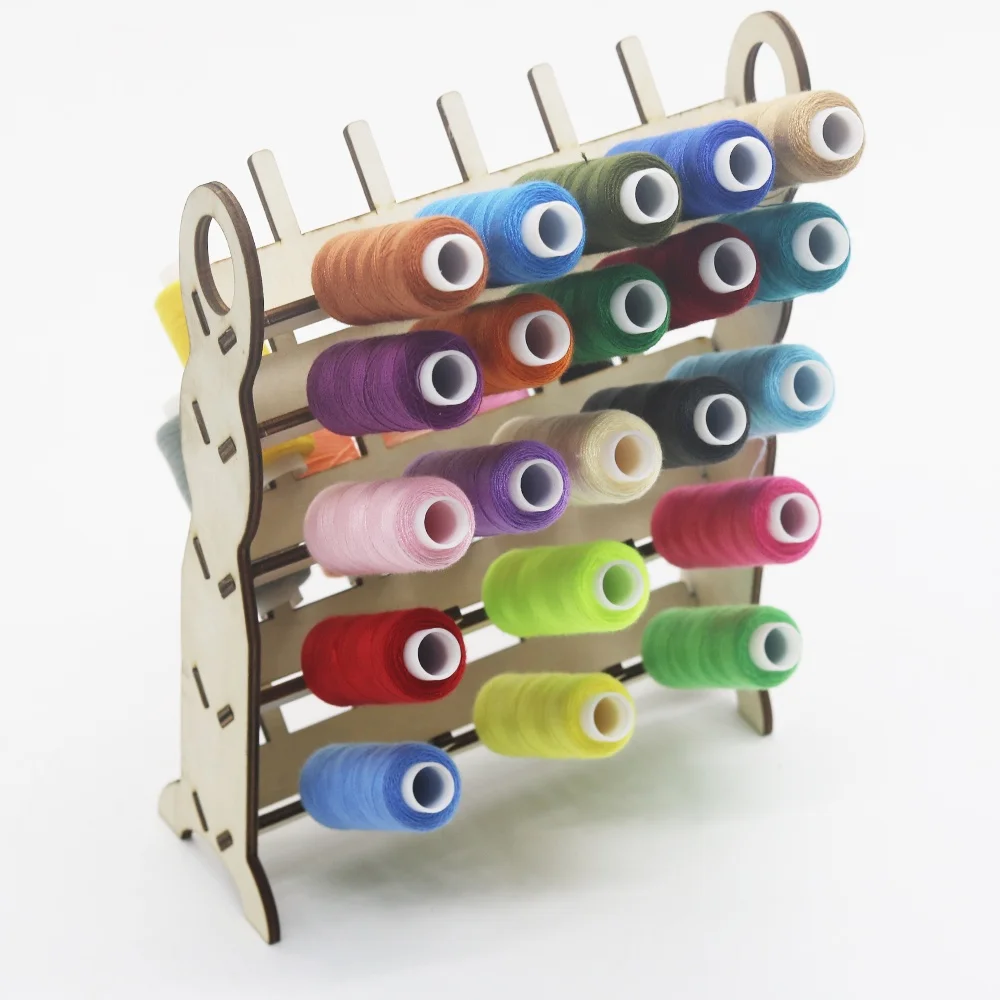 1Pcs Detachable Wooden Thread Holder 50 Spools Sewing Embroidery Thread Rack Organizer Wall Hanging Cones Stand Shelf Tool