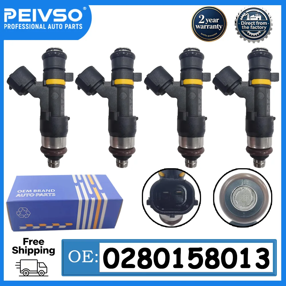 PEIVSO 4PCS/lot Fuel Injectors 0280158013 16600-AX200 For Nissan Micra III K12 1.2 Note E11