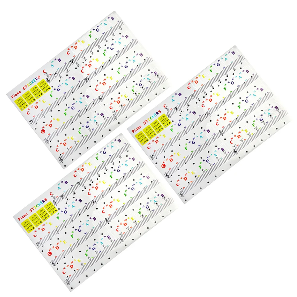 

3 pcs Waterproof Stave Stickers Durable Thin For Beginners Stave Learning Aid Stickers Accessories
