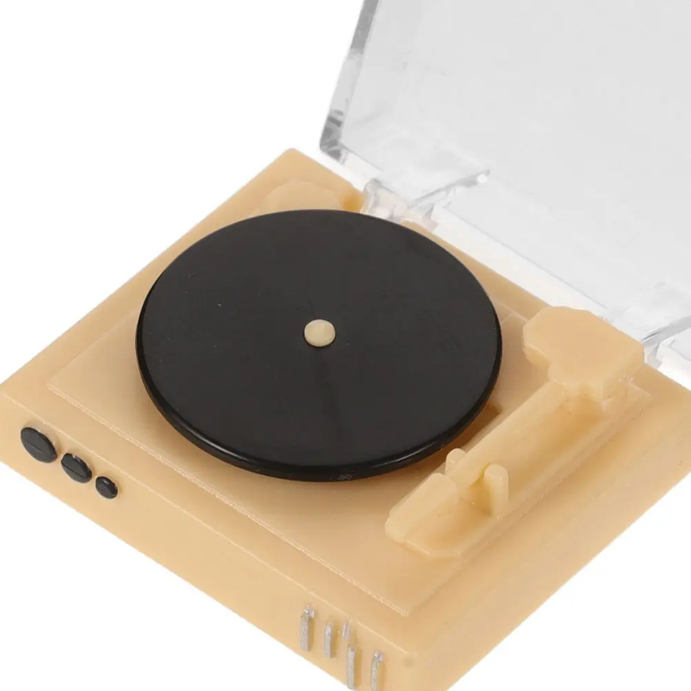 4Pcs Mini Retro Record Player Dollhouse Cd Player Set Perfect for Living Room Bedroom Mini Furniture Decoration Accessories