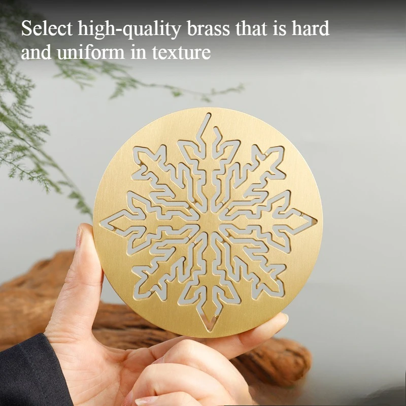 Traditional Brass 12cm Double-ear Incense Application Tool Set Introduction Incense Ash Mold Tools Tea Rooms Home Furnishing