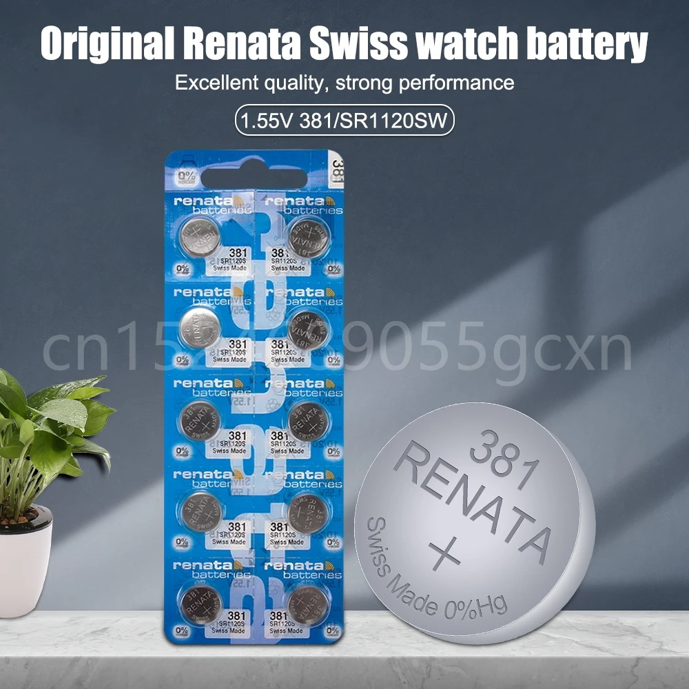 1.55V Original Renata 381 SR1120W 191 391 391A D381 GP381 GP391 Silver Oxide Battery for Watch Calculator Scales Clock Batteria