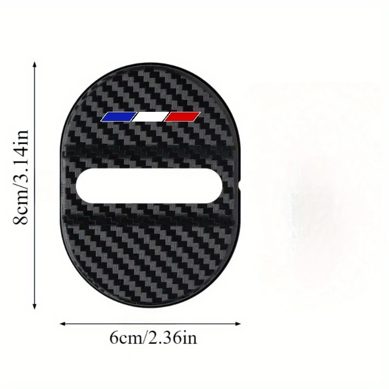 French Tri-Color Model4Individual car door lock protection cover Carbon fiber textured car door lock limiter anti-collision cush