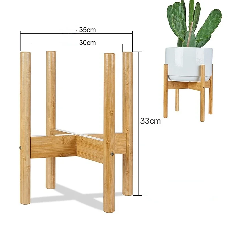 Wooden Cross Four-legged Flower Stand Strong Durable Free Bonsai