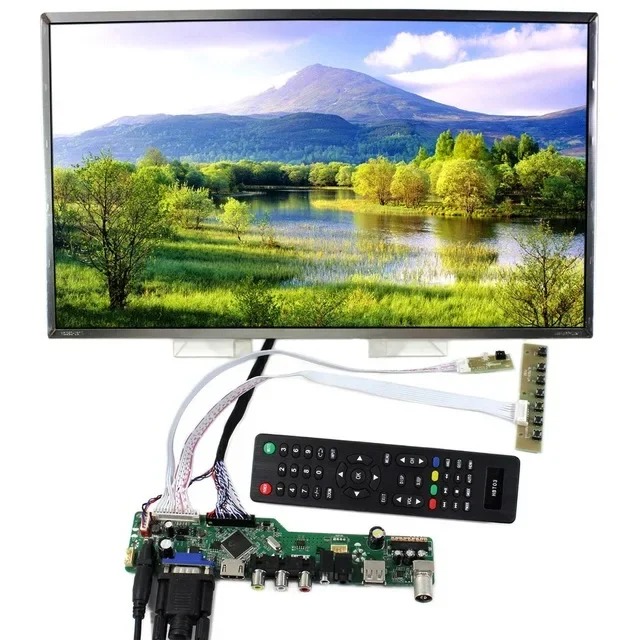 Kit de condutor remoto vga compatível com hdmi, tv lcd, painel lvds 40 pinos, tela de 14 polegadas, compatível com hdmi