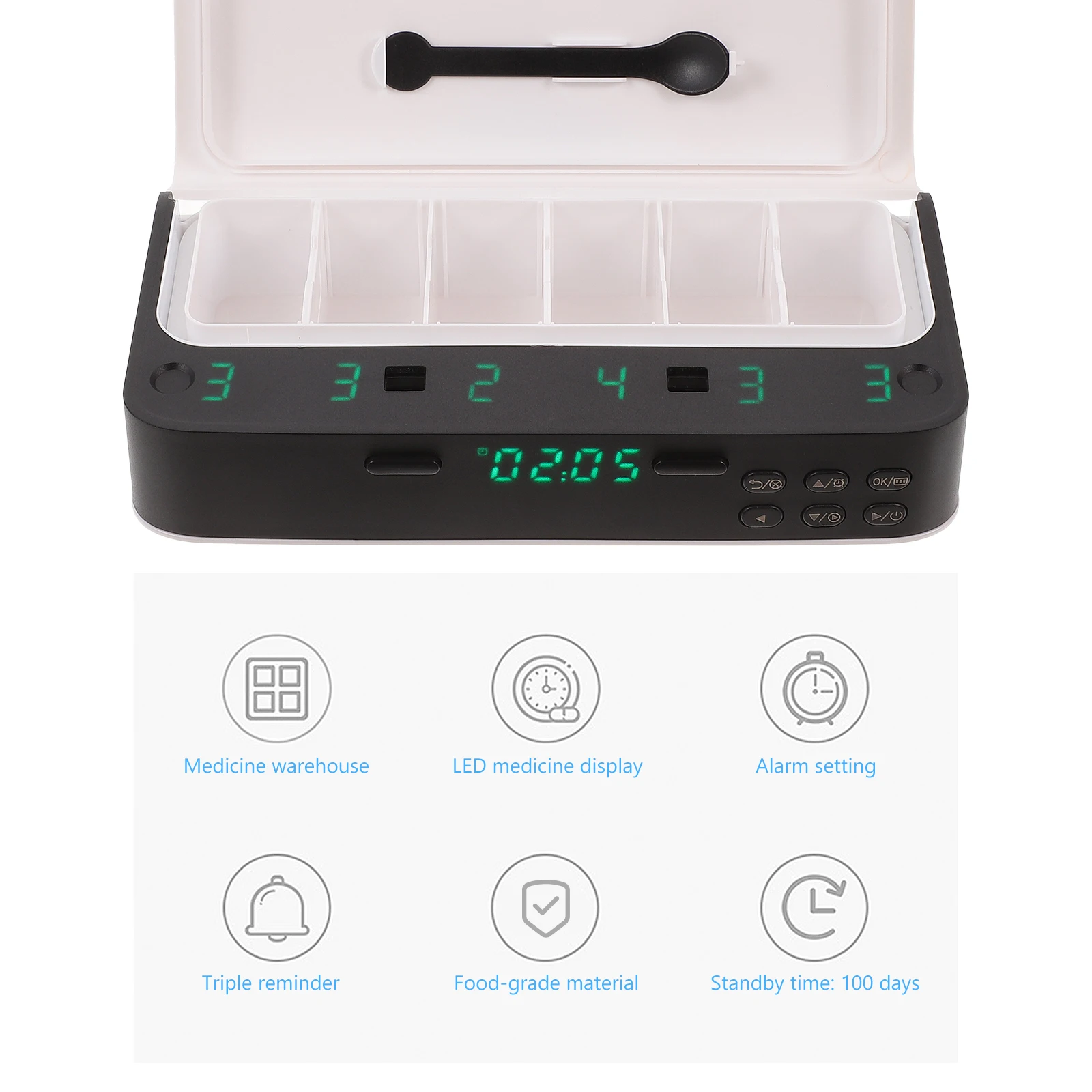 

1 pc Smart Pills Box 7 Day Electronic Medicine Organizer Alarm Reminder for Elderly Portable Travel Pill Dispenser Waterproof